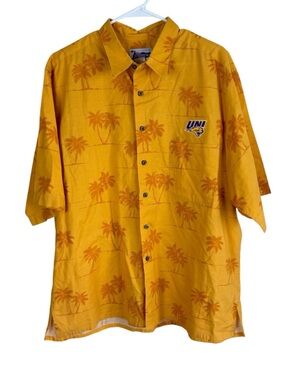 Reyn Spooner Northern Iowa Panthers Hawaiian Shirt Men’s Size XL Yellow